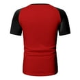 thumbnail image 3 of Men's T-Shirts Soft Summer Short Sleeve Sports Color Block Raglan Sleeves Round Neck Casual Breathable T Shirt, 3 of 5