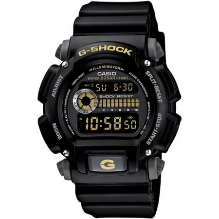 Men's G-Shock Watch With Backlight, Black Resin