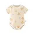 thumbnail image 3 of Loopsun Newborn Romper Print Short Sleeve Bodysuit Jumpsuit for 0-24M, 3 of 5