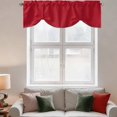thumbnail image 3 of Tie Up Valances for Windows, Pure Red Adjustable Valance Curtains Window Treatment for Living Room/Bedroom Windows, Simple Solid Color Rod Pocket Kitchen Curtains & Drapes 42x12 Inch, 3 of 9