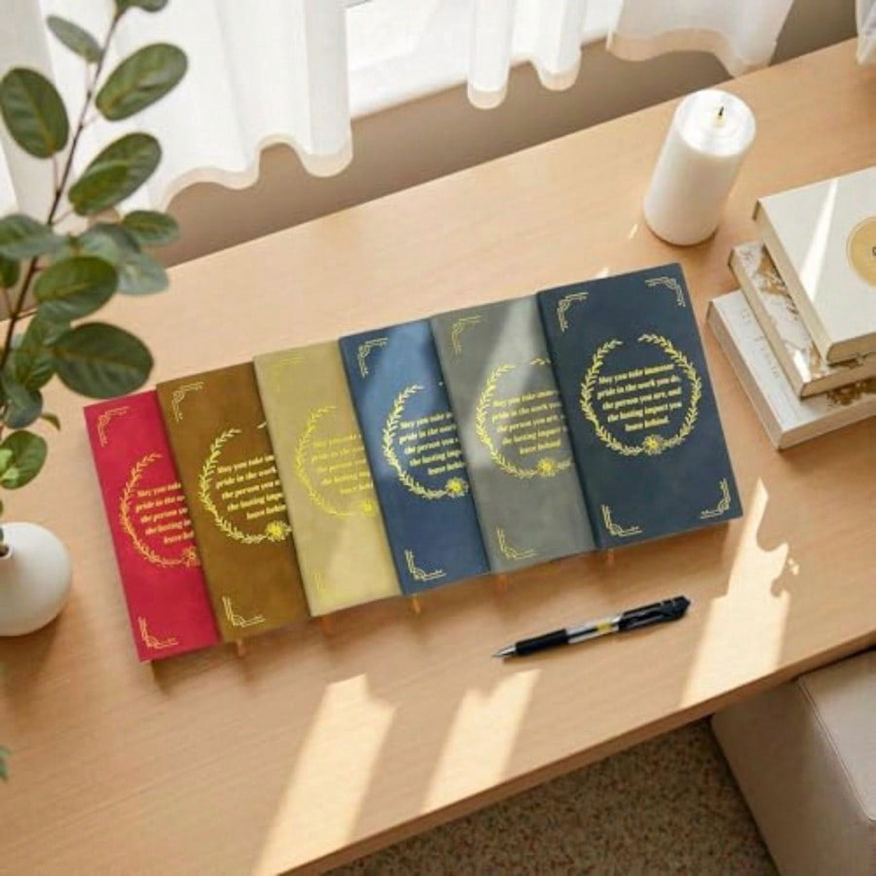 30 Sets Employee Appreciation Gift Set A6 Faux Leather Notebook with Gold Foil Motivational Quote Ergonomic Retractable Gel Pen Ideal for Coworkers Teachers Volunteers