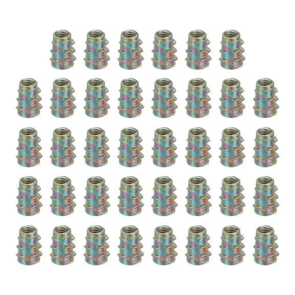 38 Pcs Threaded Inserts for Wood, Zinc Alloy M4 Hex-Flush Thread Inserts Nuts 10mm Length
