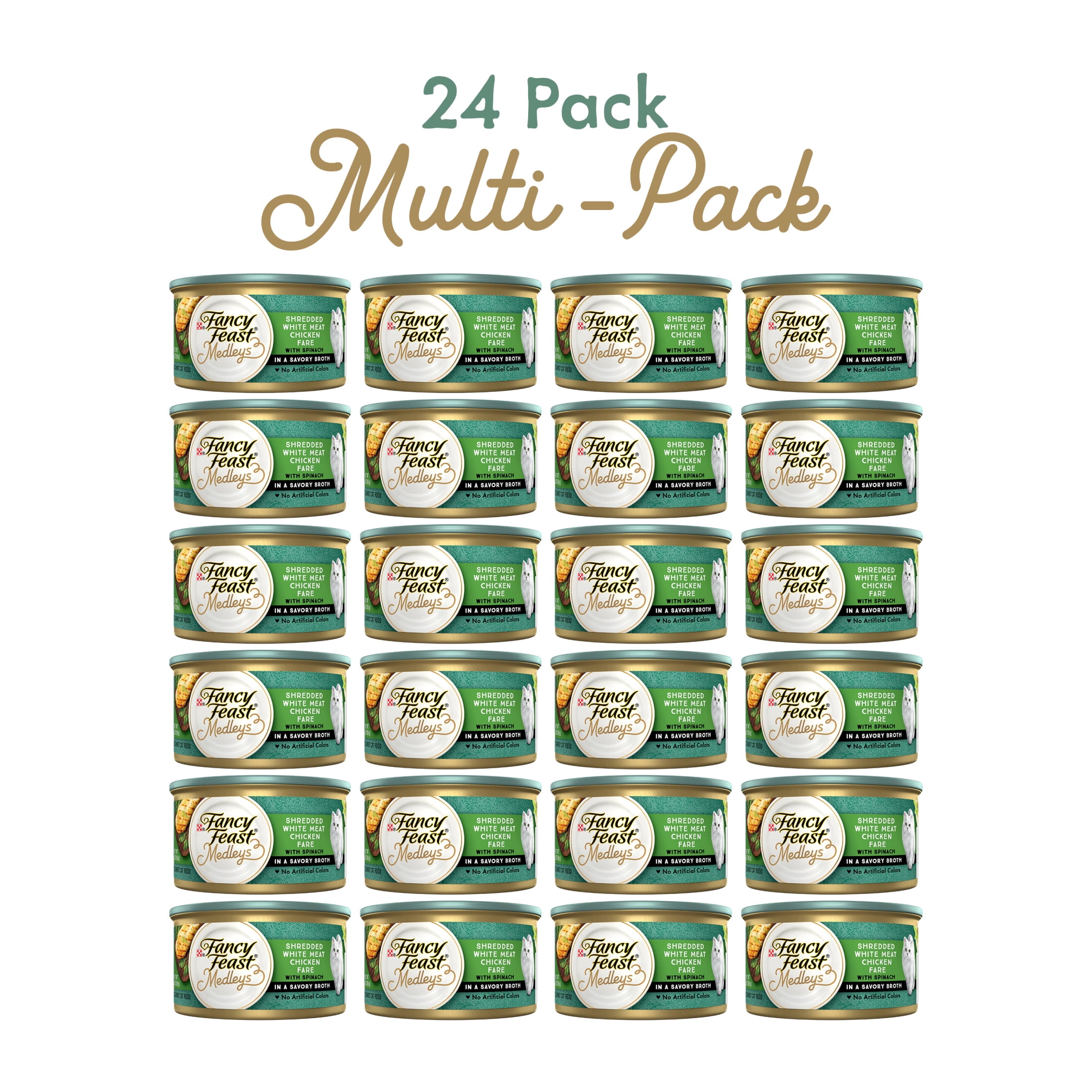 Purina Fancy Feast Medleys Kitten Food, Wet Cat Food, Chicken Fare & Spinach, 3 oz Cans, 24 Pack
