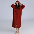 thumbnail image 4 of Jinda Women's Long Sleeve Robe Soft House Coat Zipper Comfy Winter Pocket Housedress Nightgown Long Housecoat Sleepwear Burgundy X-Large-XX-Large, 4 of 4