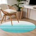 thumbnail image 5 of Aqua White Ombre Large Area Rugs for Bedroom Living Room, Soft Non Slip Carpet Bedside Rug, Chic Modern Funny Abstract Striped Art Round Floor Cover Kitchen Accent Rug 3' for Dining Room/Office, 5 of 9