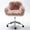 Pink, variant on Faux Fur Desk Chair, Cute Fluffy Upholstered Padded Seat, Vanity Accent Modern Height Adjustable Swivel Arm Decorative Furniture for Living Room, Makeup, Home Office, Teen Girls Bedroom, White