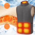 thumbnail image 5 of qafoshin Electric Heated Vest Tops for Men Outdoor Winter Warm Fleece-lined Heated Jacket with 10 Adjustable Heat Zones, 5 of 8