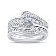 thumbnail image 4 of 1 ct Diamond Round Solitaire Engagement Ring Wedding Band Set 14k White Gold Set, 4 of 4