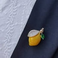 thumbnail image 3 of harmtty Brooch Pin Lemon Rhinestones Yellow Bright Luster Dripping Oil Brooch Clothes Decor, 3 of 7