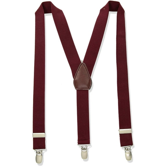 Hold'em Kids and Baby Elastic Adjustable Solid Color Suspenders for Toddlers - Burgundy (Size "26")