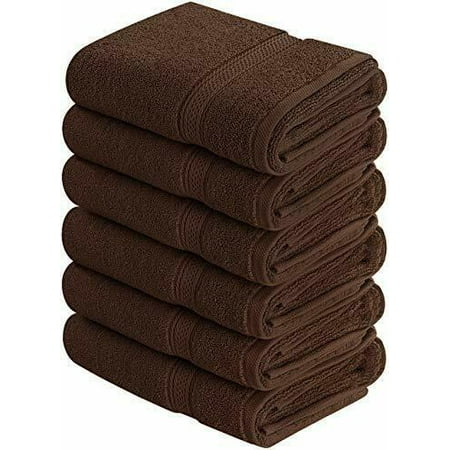 

Utopia Towels Premium Hand Towels 100% Combed Ring Spun 600 GSM Extra Large16x28 DarkBrown 6 Pack
