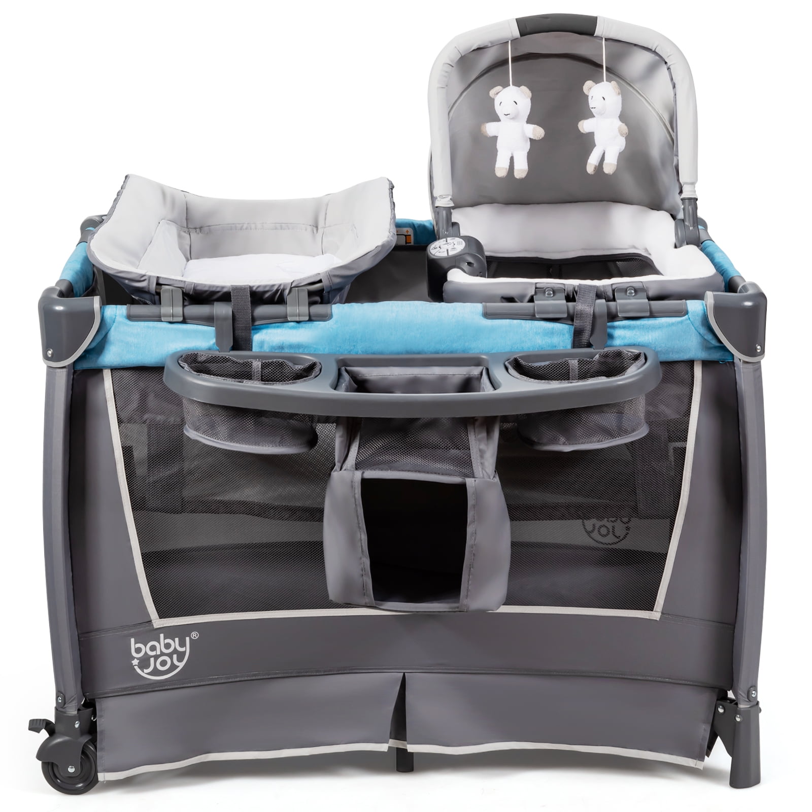 Topbuy 4in1 Baby Bed Playard Foldable Deluxe Baby Nursery Center with