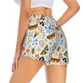 thumbnail image 3 of Xecao's Insects and Flowers for a double-layer running short for women, perfect for gym, tennis, and more, featuring a convenient pocket., 3 of 9
