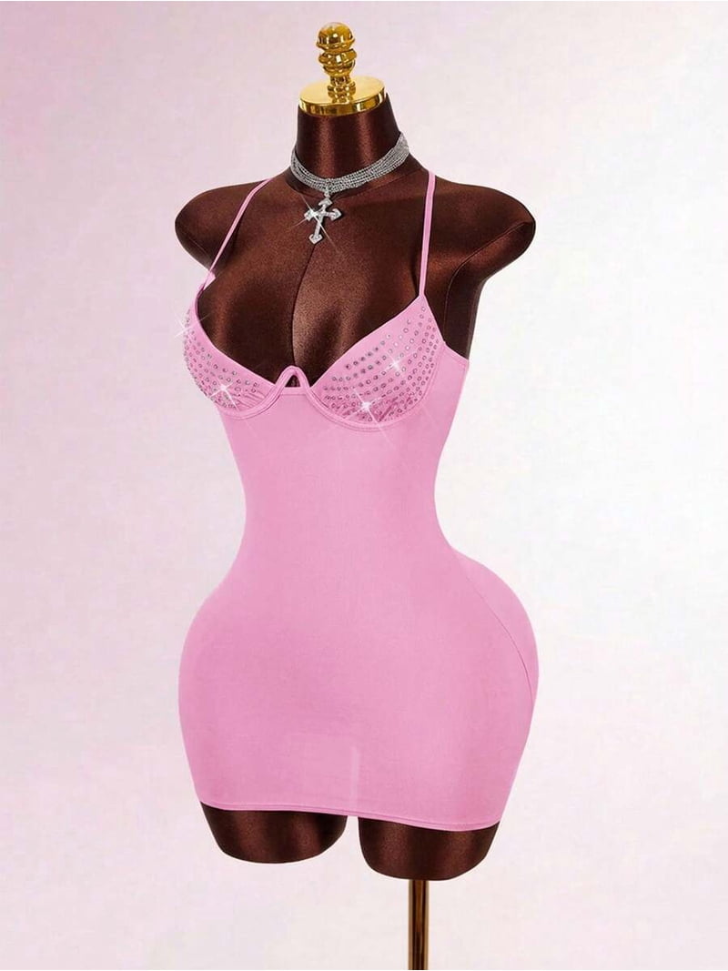 october cocktail dress Tulip XL / Pink color:BLUE fabric-type:95-polyester-5-spandex Halter Neckline Lyncott Medium Brown Dresser