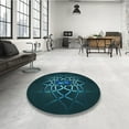 thumbnail image 4 of Ahgly Company Machine Washable Indoor Rectangle Transitional Dark Cyan Green Area Rugs, 4' x 6', 4 of 7