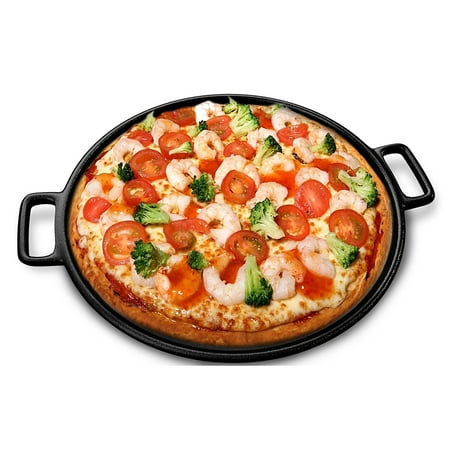 Cast Iron Pizza Pan-14” Skillet for Cooking, Baking, Grilling by Chef