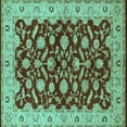 thumbnail image 1 of Ahgly Company Indoor Square Oriental Turquoise Blue Traditional Area Rugs, 8' Square, 1 of 4