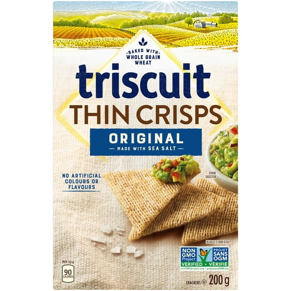 Triscuit Thin Crisps, Original Snacking Crackers, 200 g