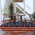 thumbnail image 4 of American Flag 6ft Round Rugs, Vintage USA Flag Wooden Washable Non-Slip Area Rugs for Living Room Bedroom Kitchen, Soft Low Pile Dining Room Kicthen Circle Carpet, Indoor Floor Rug, 4 of 9