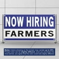 thumbnail image 3 of Now Hiring Farmers 13 oz Heavy Duty Vinyl Banner Farm Worker Jobs Available Farm Laborer Help Wanted Sign for Business Indoor/Outdoor Single-Sided with Metal Grommets (3x5 ft, Wh & Bl & Bk), 3 of 6