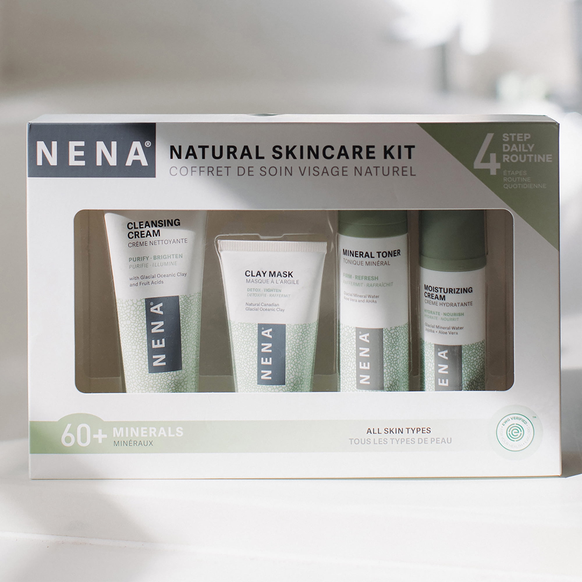 NENA Skincare Natural Skincare Kit, 4 Pc Gift Set