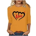 thumbnail image 3 of VKOYWKM Heart Print Shirts for Women Valentines Day T-Shirts 3/4 Sleeve Tops Cute Love Graphic Tees Tops Casual Spring Clothes Loose Fit Crew Neck Valentine Shirt, 3 of 6