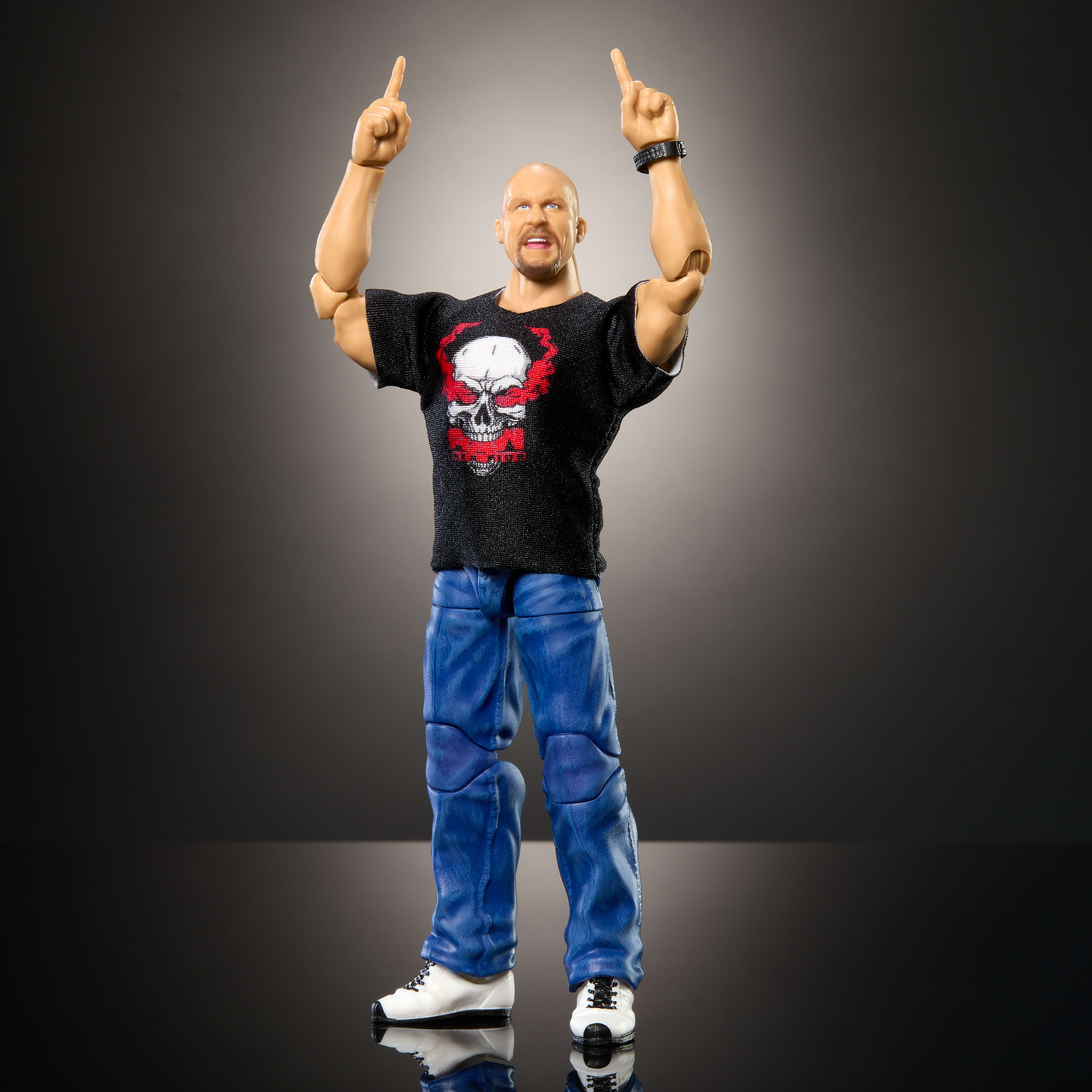 WWE Elite Top Picks Stone Cold Steve Austin, set coleccionable de figura de acción y accesorios de 6 pulgadas 3