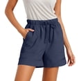 thumbnail image 2 of Wide Leg Shorts for Women Summer Lightweight Elastic High Waist Loose Fit Casual Shorts with Pockets, 2 of 6