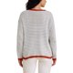 thumbnail image 3 of Suéter de rayas para mujer INSPIRE CHIC, suéter casual con dobladillo curvado y hombros caídos, top pullover M gris claro, 3 of 6
