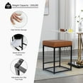 thumbnail image 2 of JONPONY  Brown Counter Height 24" Bar Stools Set of 2 for Kitchen Counter Backless Modern Square Barstools Upholstered Faux Leather Stools Farmhouse Island Chairs,Brown, 2 of 8