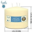 thumbnail image 5 of Hyoola 6" x 4.75" Ivory Unscented European Made 3-Wick Pillar Candles, Dripless Paraffin Wax with Smokeless Cotton Wicks, 5 of 5
