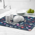 thumbnail image 4 of Dish Drying Mat for Kitchen Counter, 19.6"x23.6" Absorbent Mat with Green Plant Pattern, Dish Drainer Rack Mat for Countertop Coffee Maker, Dining Room Decoration ﻿, 4 of 5