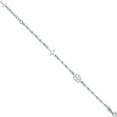 thumbnail image 2 of Sterling Silver Rh-Plated 6.5In W/1In Ext Rosary Bracelet (Width 8.8) (Length 7.5) - Jbsp, 2 of 5