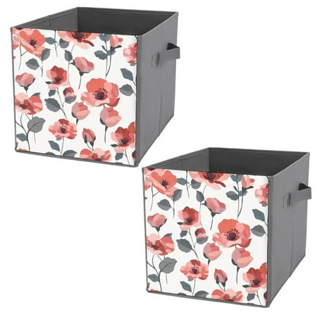 

ZHANGS Modern Alpenrose Minimalism - 98 Cube Storage Box With Handle Collapsible Storage Bins Portable Open Home Storage Bins Closet Organizers Box For Books Toys Clothes Or Toys