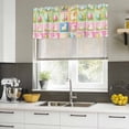 thumbnail image 4 of Spring Easter Curtain Valances for Windows, Kitchen Valance Window Treatments Panel 2 Pack, Plaid Eggs Bunny Farmhouse Checkered Rod Pocket Short Curtains for Bathroom Bedroom 60 x 18 Inch, 4 of 8
