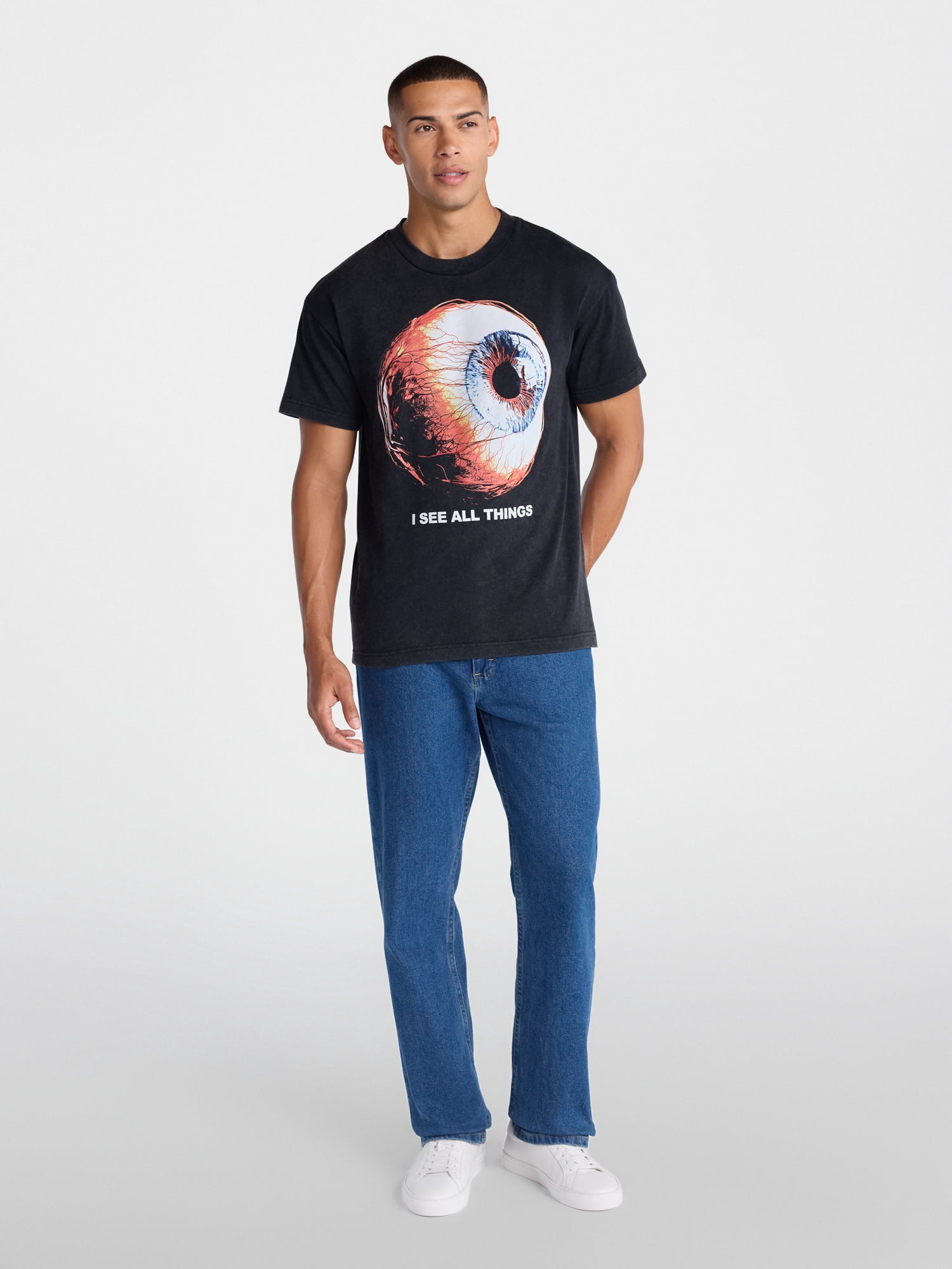 Halloween Boxy Fit Spooky I See All Things Graphic Tee, Men's Sizes XS-4XLT