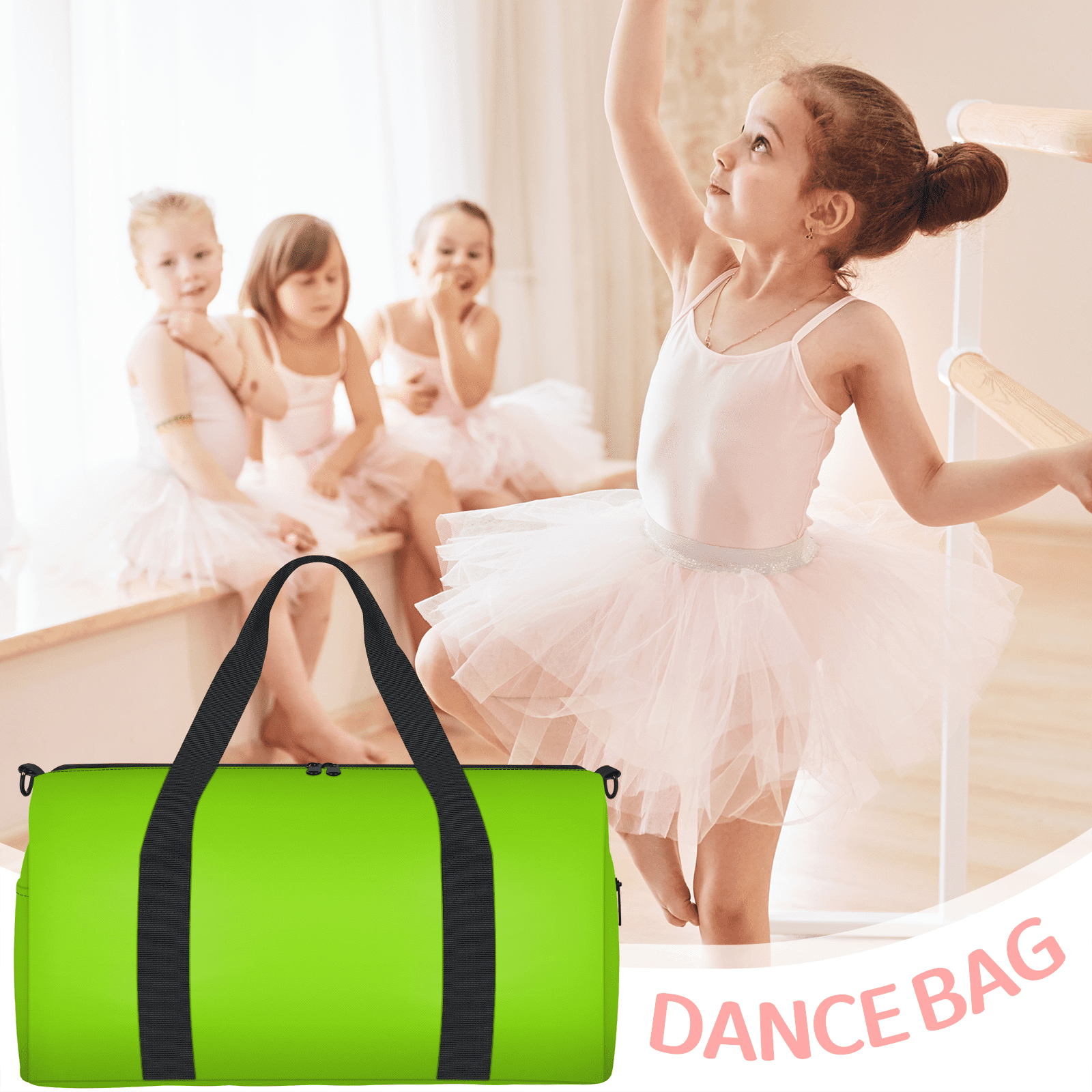 Herdesigns Grass Green Travel Duffle Bag Sports Yoga Weekender Overnight Carry on Workout Bags Lightweight Waterproof Gym Tote Bag for Women