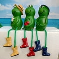 thumbnail image 6 of DAMAI 3 Pcs Frog Figurines Shelf Sitter Resin Frog Statue Ornament, 6.2inch Frogs Statues Resin for Indoor & Outdoor Great for Gardening & Decoration Planter Fun Gift, 6 of 9