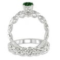 thumbnail image 3 of 1.25 Carat Emerald & Diamond Infinity Antique Bridal setround cut diamond on 10k White Gold, 3 of 3