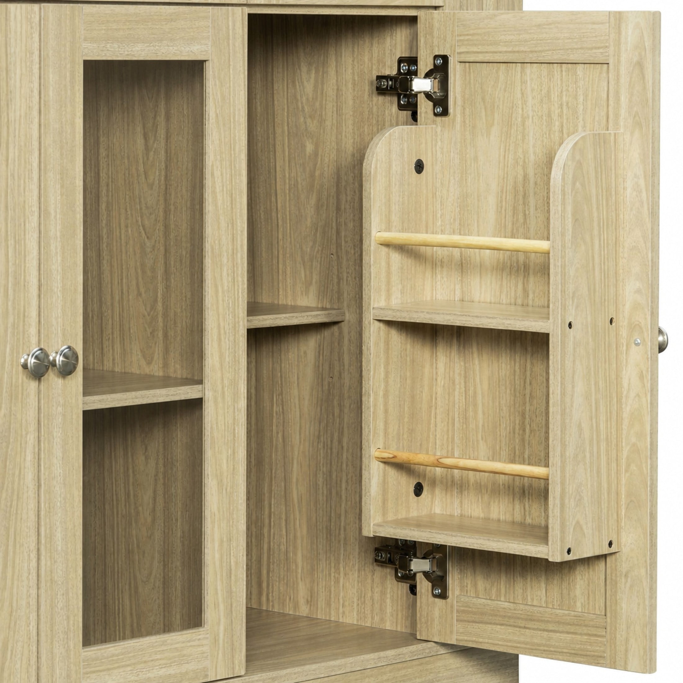 Christopher Knight Home 63" Mobile Kitchen Island Cart, Marble-Look Top, Multi‑Drawer Cabinet, Natural