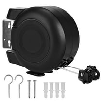 2 x 49 Feet Retractable Clothesline Outdoor, Heavy Duty Double Line Clothesline, Dual-Line Clothes Drying Rack for Home Hotel Use