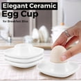 thumbnail image 5 of Flexzion Hueveras para Huevos Cocidos Suaves - Juego de 6 Hueveras de Cerámica - Hueveras Apilables con Base para Servir Desayuno Brunch - Decoración de Mesa de Cocina Blanco, 5 of 5