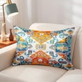 thumbnail image 2 of Boho Pillow Covers 12"x20" Set of 2 Carpet Orange Blue Vintage Throw Pillow Case Soft Rectangle Decorative Pillowcases for Home Decor Sofa Car Living Room, 2 of 6