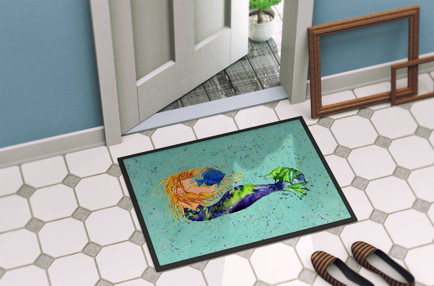Carolines Treasures 8336-MAT Mermaid Door Mat, Indoor Rug or Outdoor Welcome Mat 18x27 Doormat 8336 Doormat, 18H X 27W,