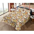 thumbnail image 4 of Ambesonne Retro Fitted & Flat Sheet with Shams 4 Pcs Set, Daisy Flowers Leaves Print, Queen, Green Orange and Grey Teal, 4 of 5