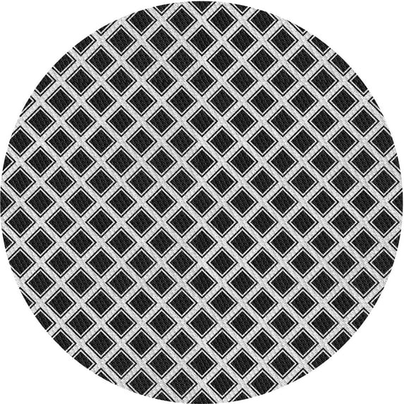 Ahgly Company Indoor Square Patterned Midnight Gray Area Rugs, 3' Square