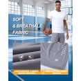thumbnail image 4 of Tyhengta Men's Athletic Shorts Basketball Workout Gym Quick Dry Shorts Lightweight Mesh Running Shorts Tennis Light gray 2XL, 4 of 6