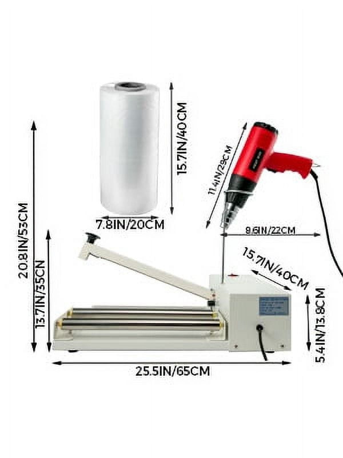 VEVOR 18" Shrink Wrap Sealer, 530W I-Bar Shrink Wrap Machine, Shrink Wrap Sealer with Heat Gun and Shrink Film Suit for PVC POF Film