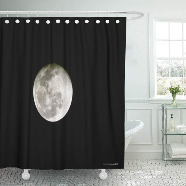 ABPHQTO Espacio Luna llena Fotografía Exploración Aterrizaje Marte Galaxia Aire libre Cortina de ducha 160x180 cm