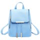 thumbnail image 1 of Bolso de hombro doble con solapa y cordón de borde de hierro con doble cremalleraAzul claro, 1 of 1